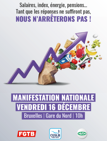 Image du tract de la manifestation en front commun